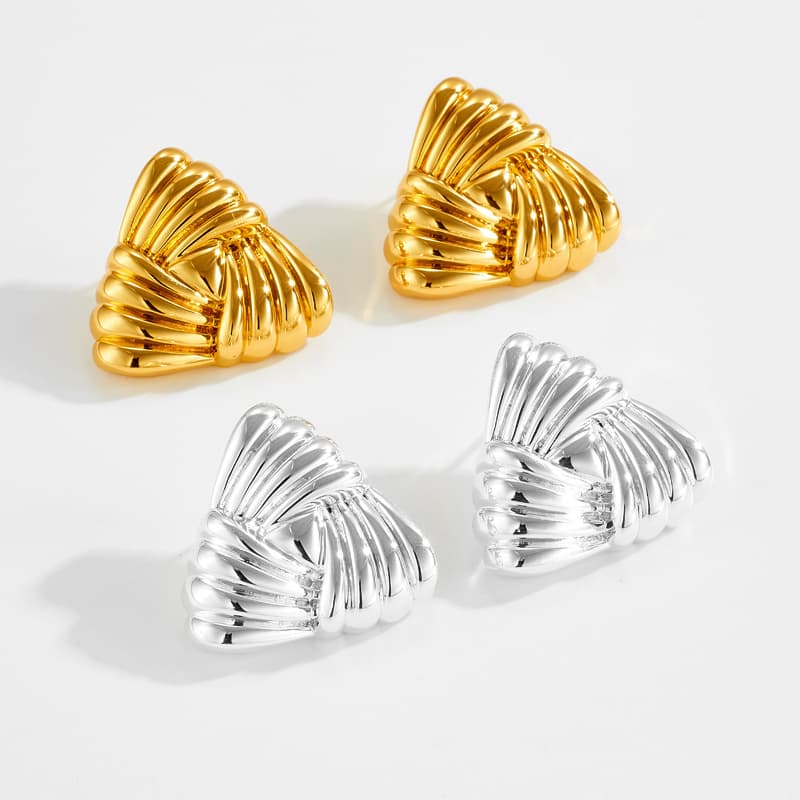 Textured Triangle Stud Earring JO768
