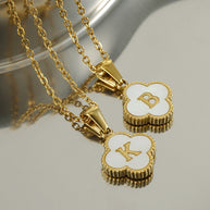 Letter Four-clover Pendant Necklace JZ516