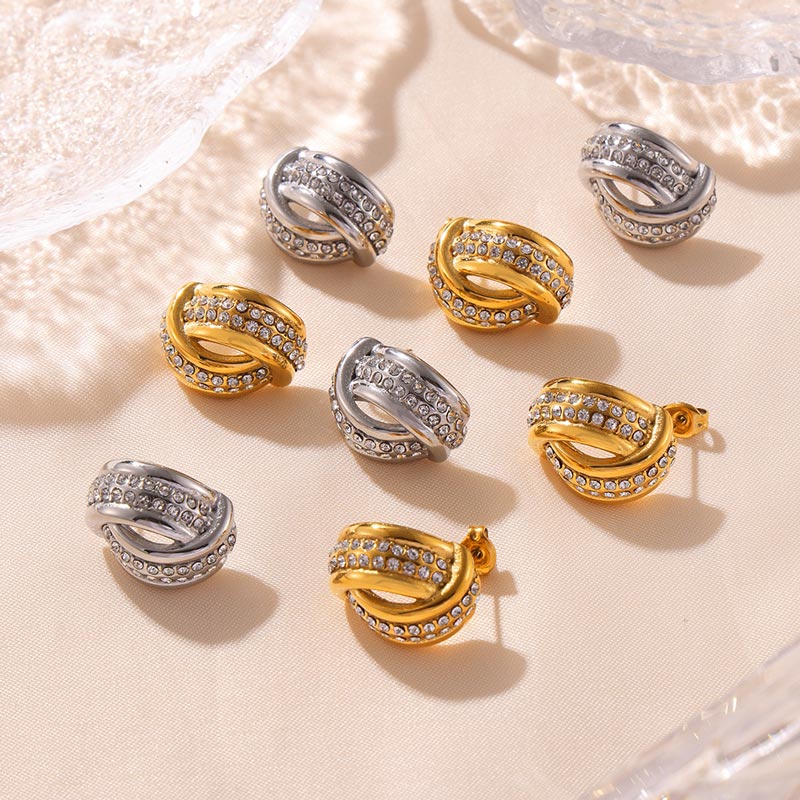 Twisted Hollow CZ Earring