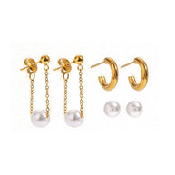 Exquisite Pearl Stud Earring Set