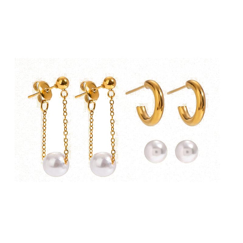 Exquisite Pearl Stud Earring Set