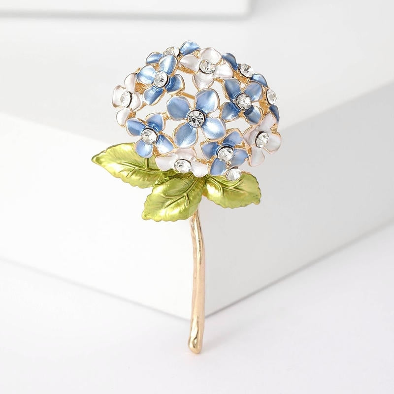 Hydrangea Brooch | Korean Enamel Lapel Pin for Dresses