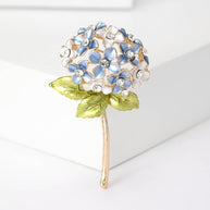Hydrangea Brooch | Korean Enamel Lapel Pin for Dresses