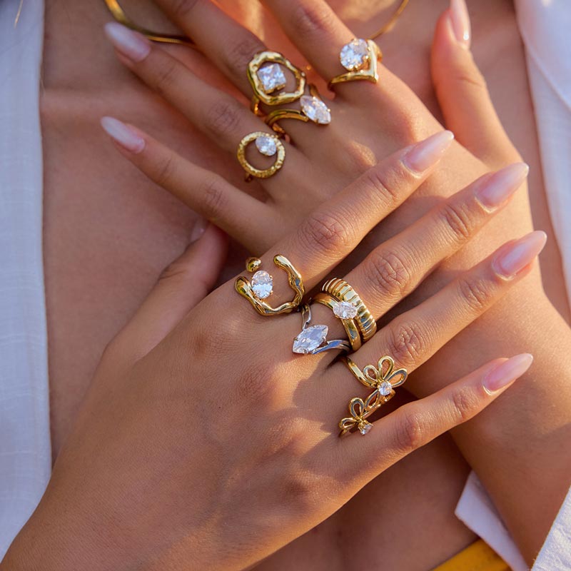 CZ Geometric Ring