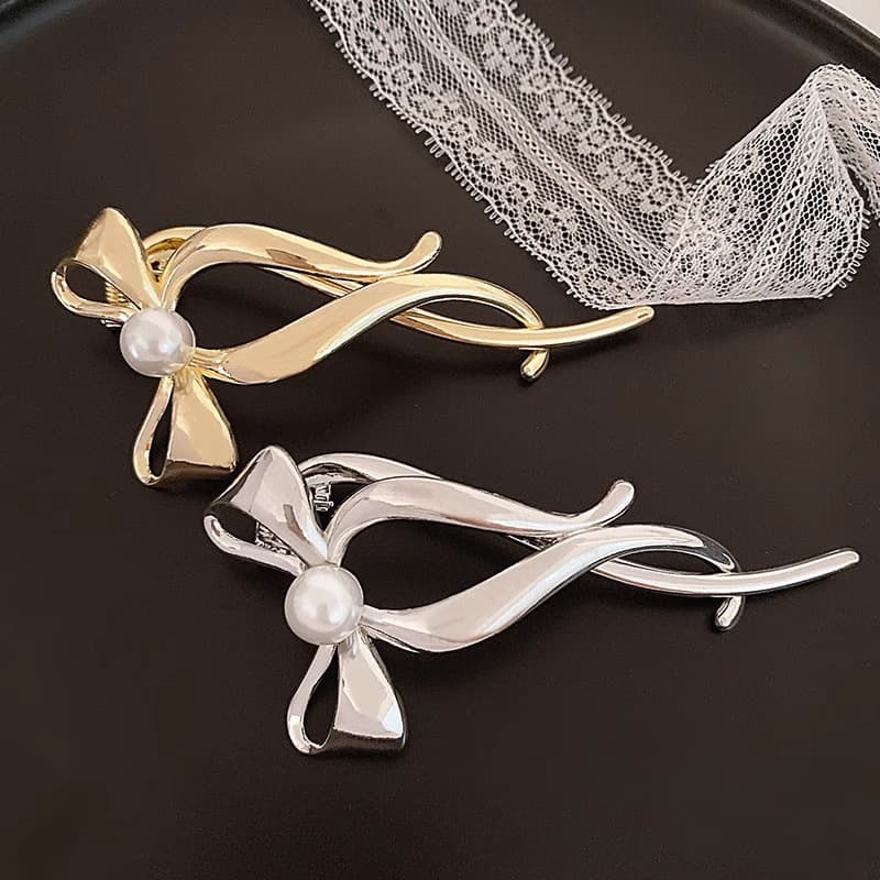 Pearl Bow Hair Clip JQY222