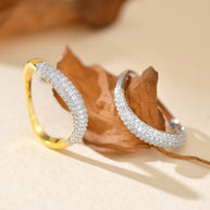 Pave Sterling Silver Bold Wave Ring  JAN1271-B