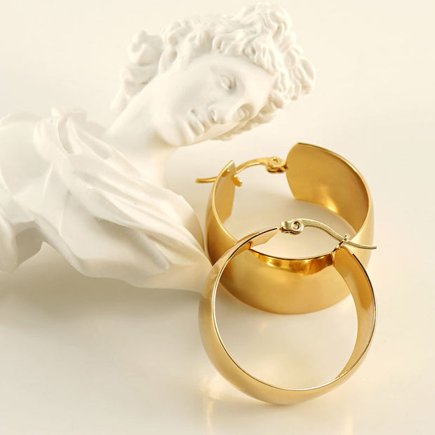 Wide Large Tube Hoop Earrings