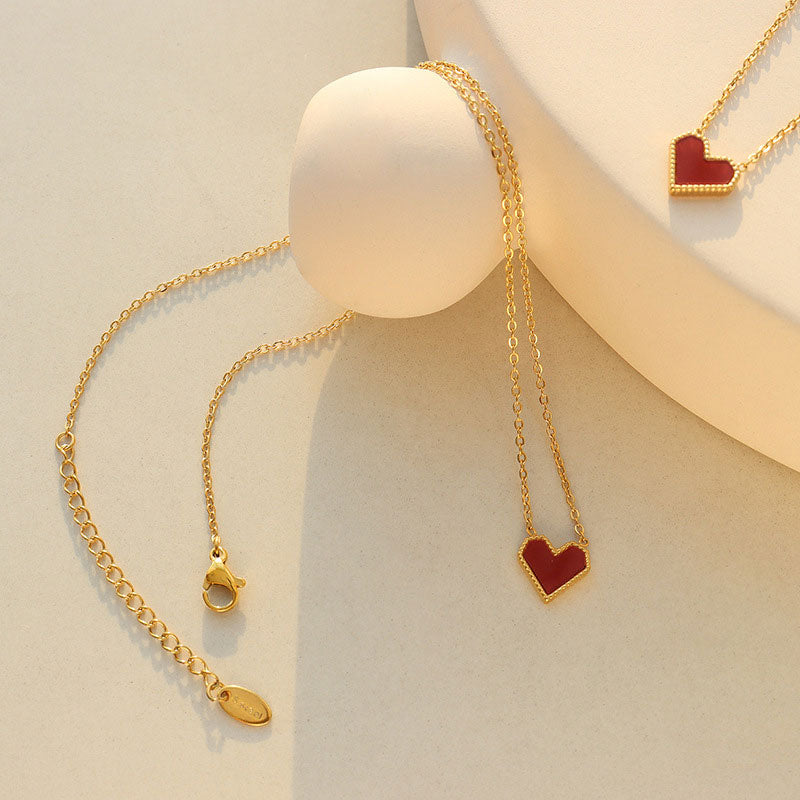 Red Heart Chain Necklace