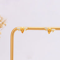 Citrine Bee Stud Earring