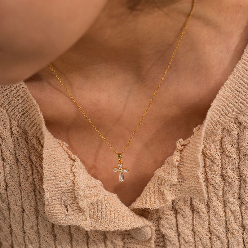 CZ Cross Necklace