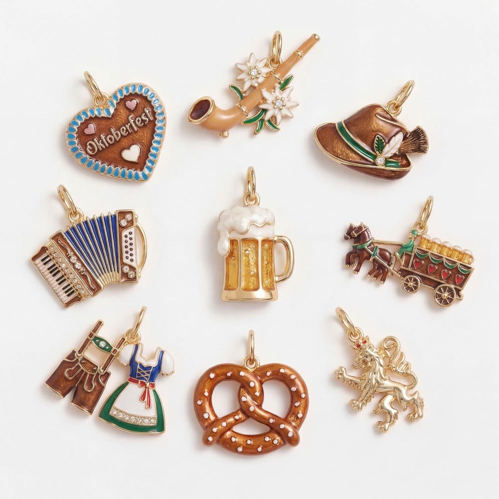 Oktoberfest Themed Enamel Charm DIY Jewelry Pendant JX261712KI