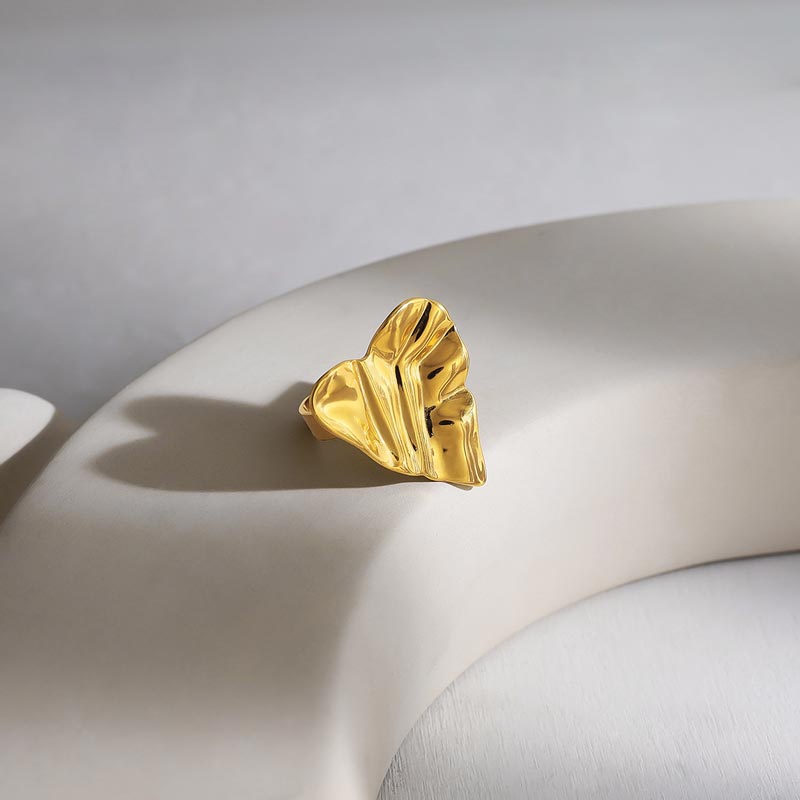 Textured Heart Open Ring JSR020014