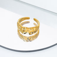 Wide Textured Open Ring JSR21082501G