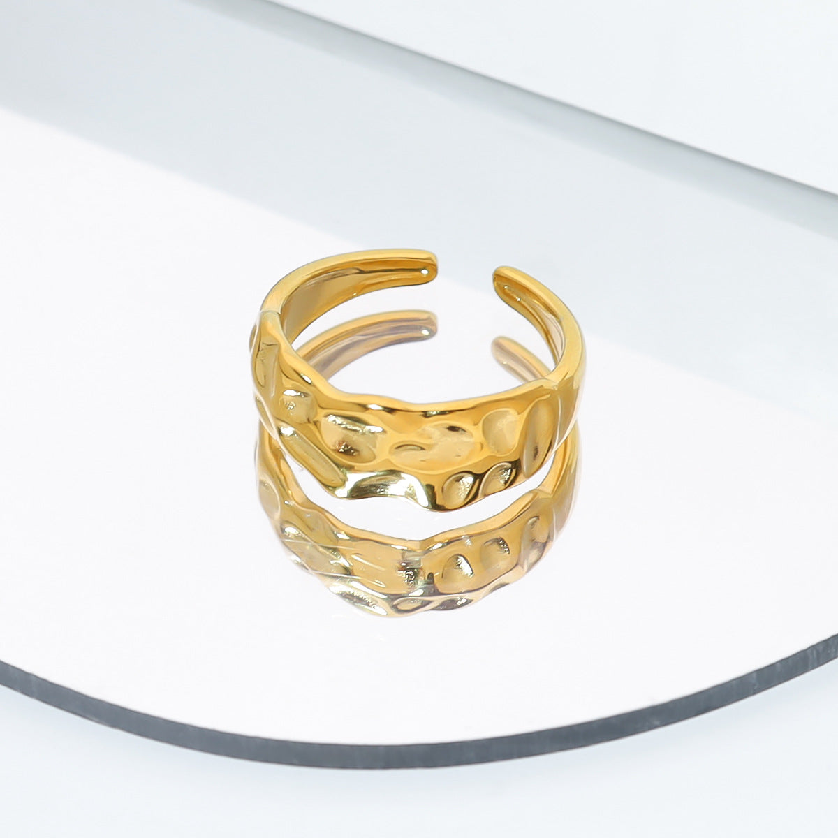 Wide Textured Open Ring JSR21082501G