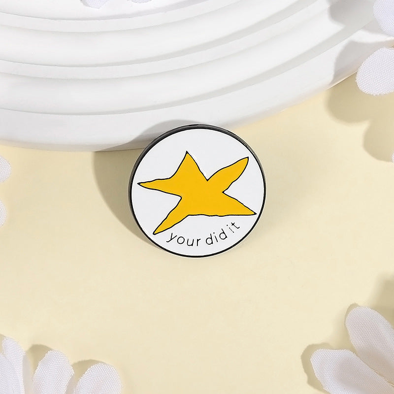 White and Yellow Star Brooch JJQqhxz3564