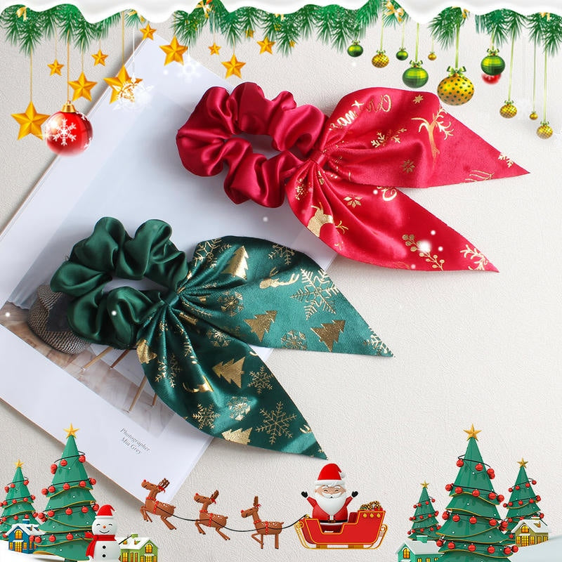Bow Scrunchies for Christmas | Hair Ties for Women & Girls