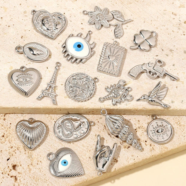 Lobster Eye Pendant | Modern Enamel Snake Love Steel Charm