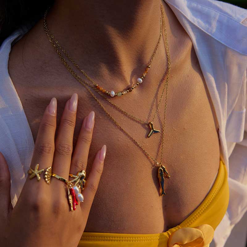 Two Fish Pendant Necklace
