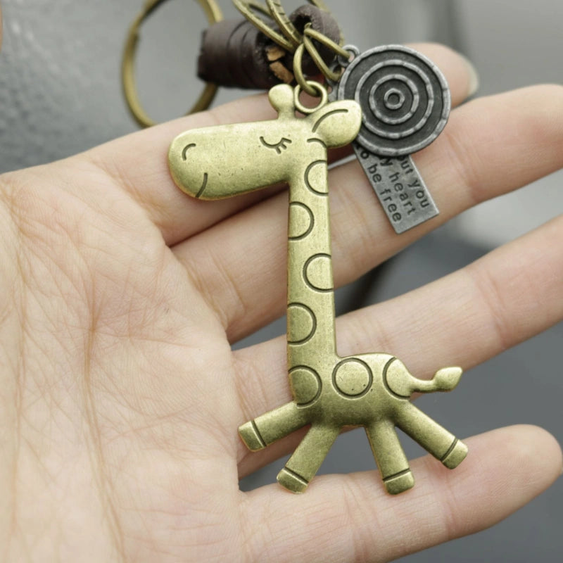Custom Deer Key Fob | Braided Leather Vintage Keychain