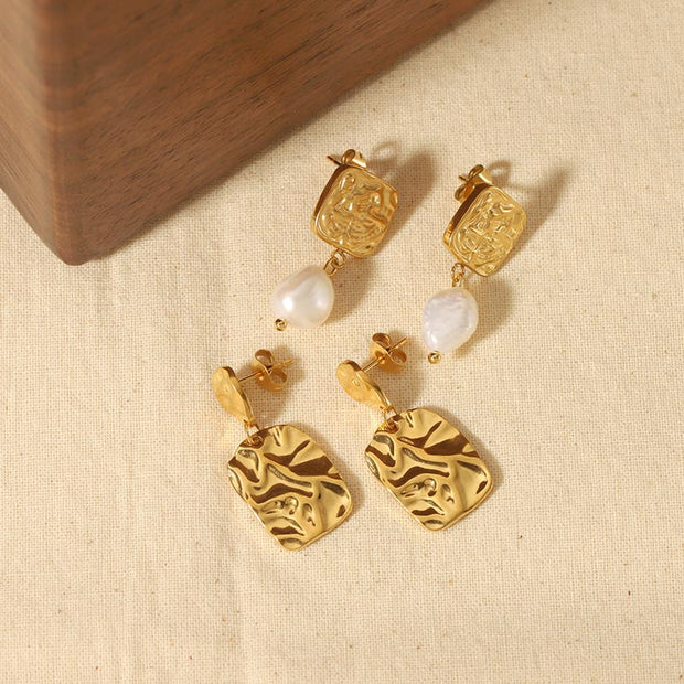 Textured Drop Earring