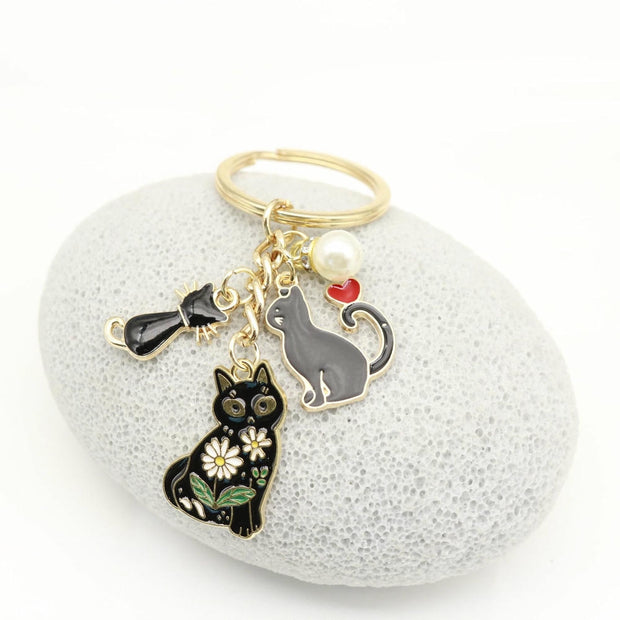 Cat Heart Keychain | Anime Cartoon Charm | Bag cor