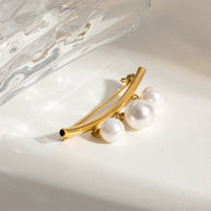 Pearl Pendant Brooch | Minimalist Adjustable Bar Pin Women