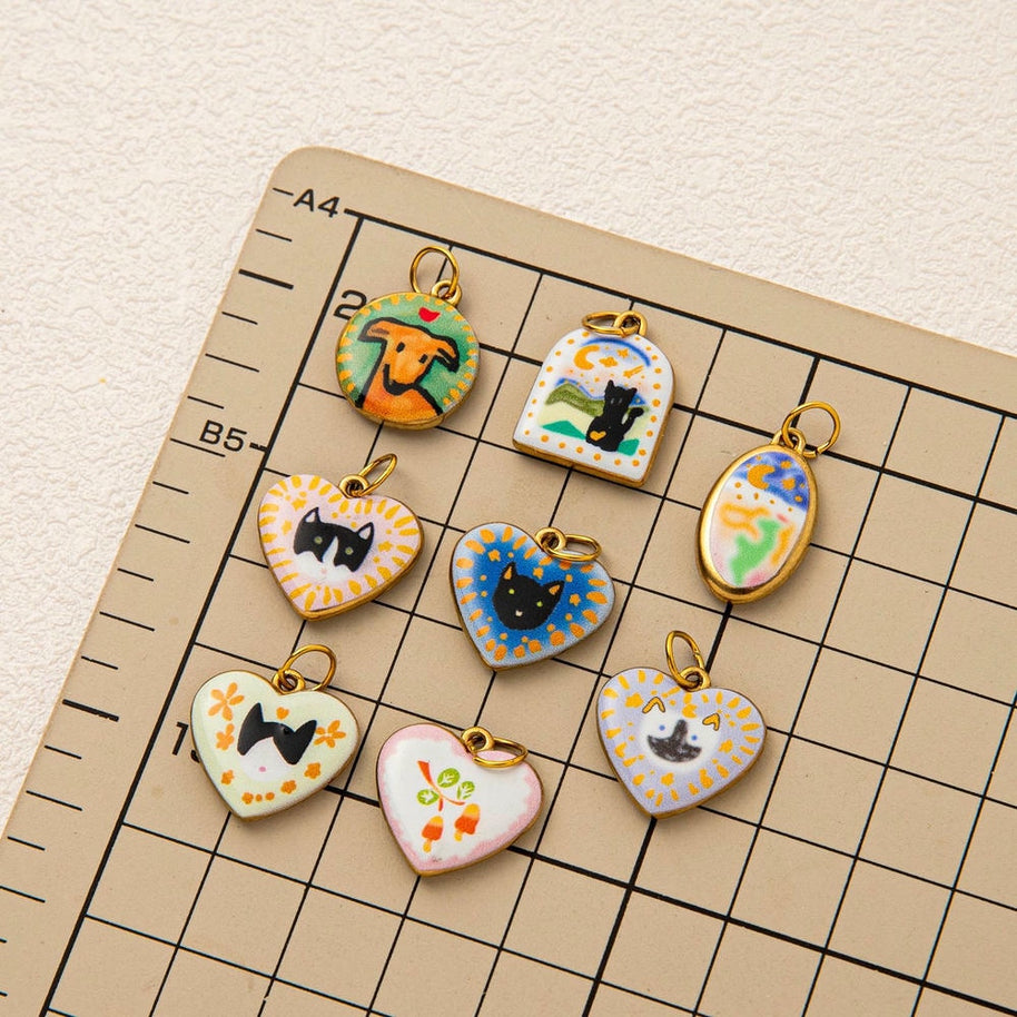 Heart Series Enamel Charm Stainless Steel Colorful DIY