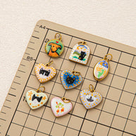 Heart Series Enamel Charm Stainless Steel Colorful DIY