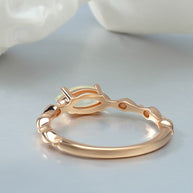 Retro Prehnite Marquise Ring
