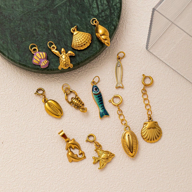 Elegant Steel Pendant 18K Gold Plated Tarnish Resistant DIY