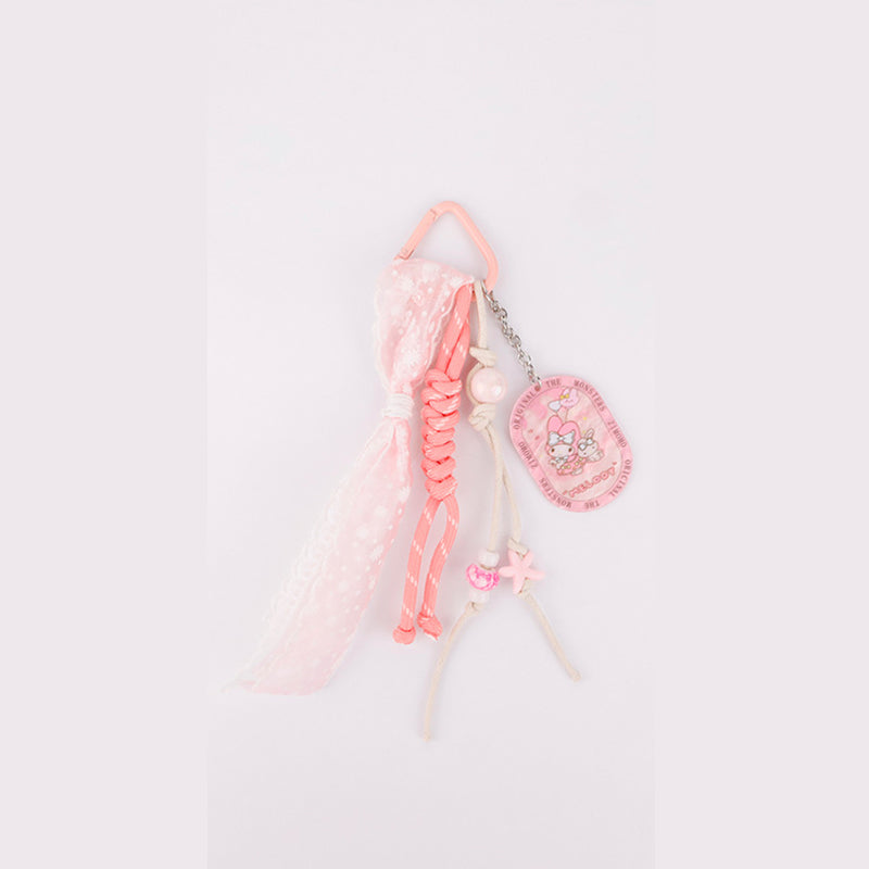 Sport Labubu Keychain | Miu-Style Lovely Pink Woven Rope Tag