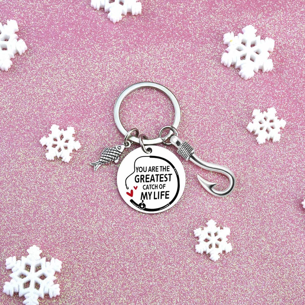 Fishing Keychain | Fish Hook Pendant | Angler Gift
