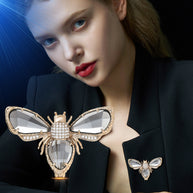 Crystal Bee Brooch | Vintage Insect Pin | Women's Suit