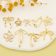 Gold Plated Bow Pendant | 18K Gold Jewelry Finding
