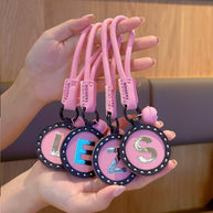 Letter Keychain | Round Leather Charm | Minimalist Gift