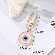 Evil Eye Keychain | Colorful Drop Charm | Heart Shape