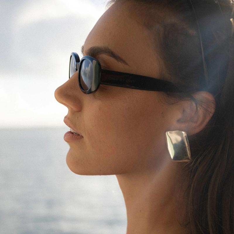 Textured Rectangle Stud Earring