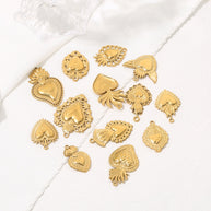 DIY Heart Pendant Steel 18K Gold Plated Handmade Jewelry