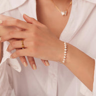 Pearl Half Chain Bracelet