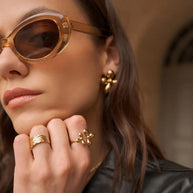 Double Flower Open Ring