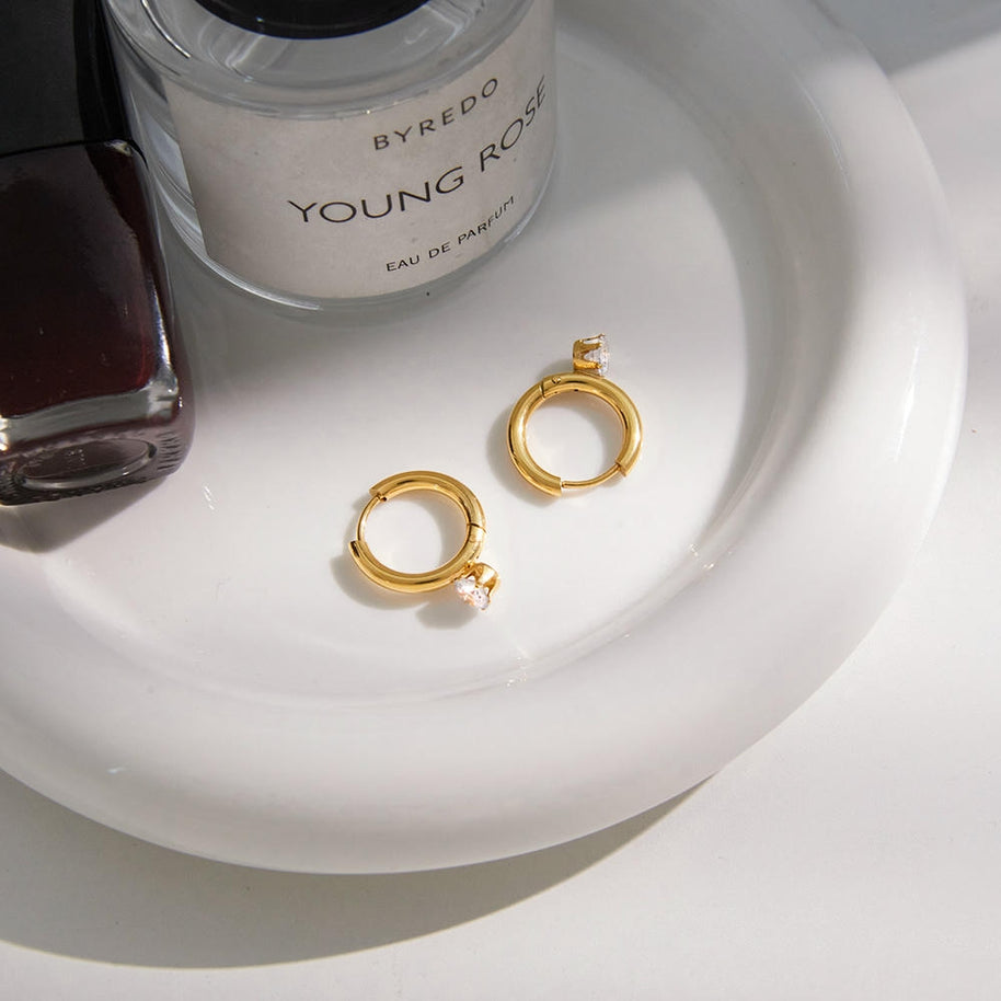 Hoop Earrings | Zircon Stainless Steel | Non-Tarnish Luxury