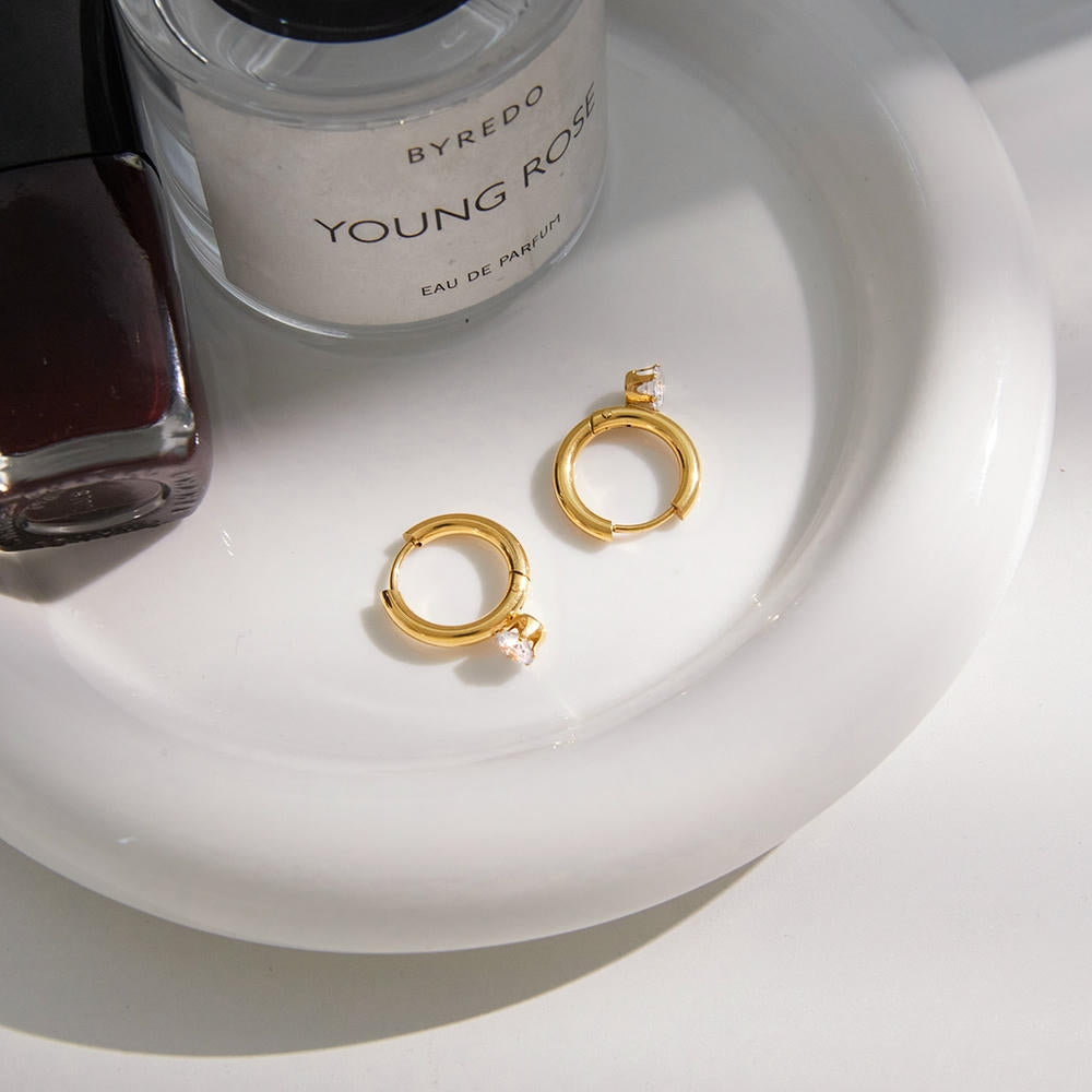 Hoop Earrings | Zircon Stainless Steel | Non-Tarnish Luxury