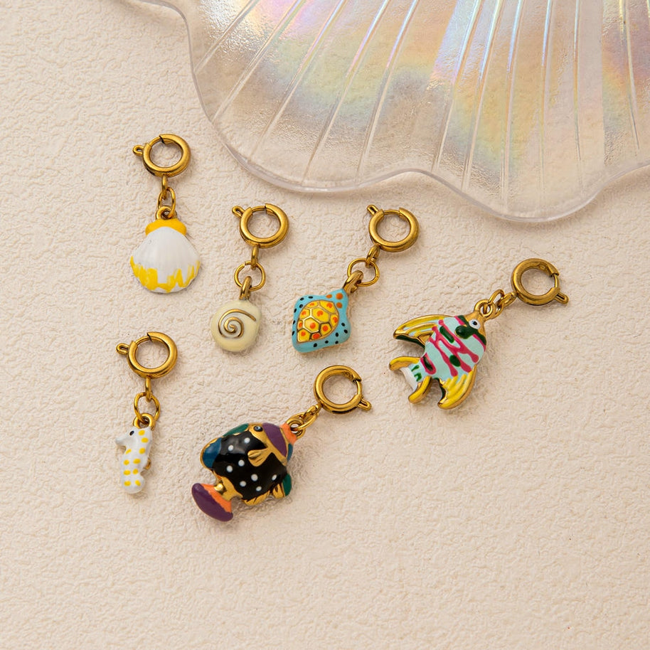 Ocean Animals Pendant Steel 18K Gold Plated Women JX252227R