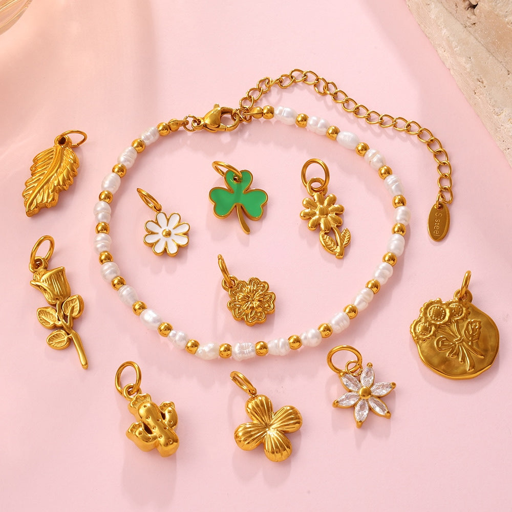 Delicate Rose Sunflower Pendant Necklace Bracelet Charm