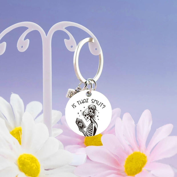 Book Lover Keychain | Flower Round Charm | Rear Gift