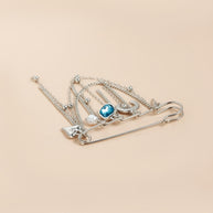 Moon & Heart Brooch | Functional Tassel Pin for Women