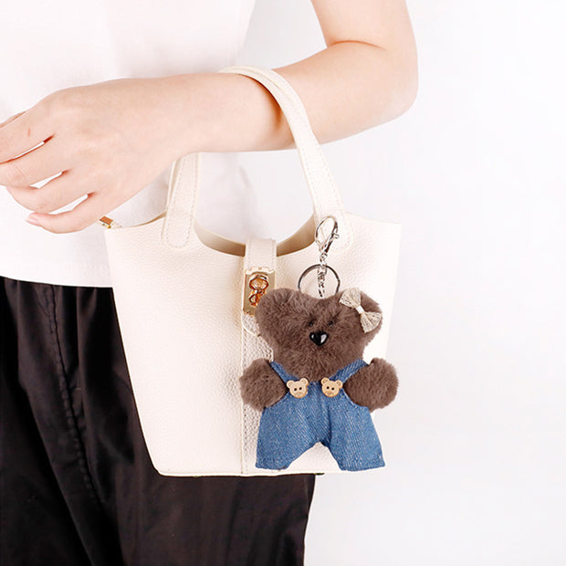 Squeaky Bear Keychain | Plush Backpack Charm & Purse Clip