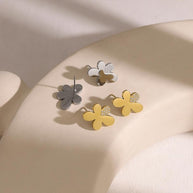 Stainless Steel Flower Stud Earring JSE010233