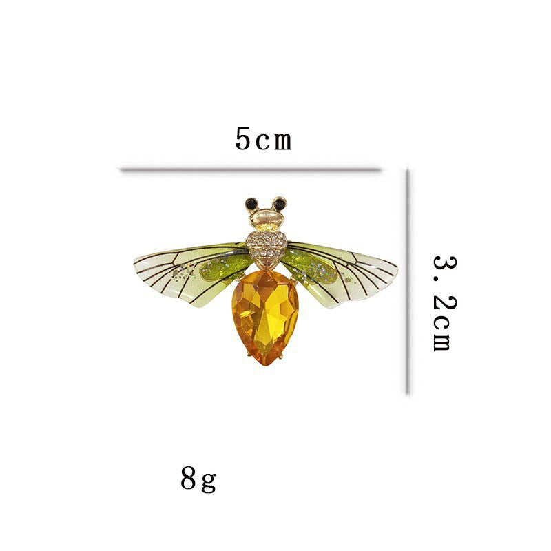 Crystal Bee Brooch | Vintage Insect Pin | Women's Jacket