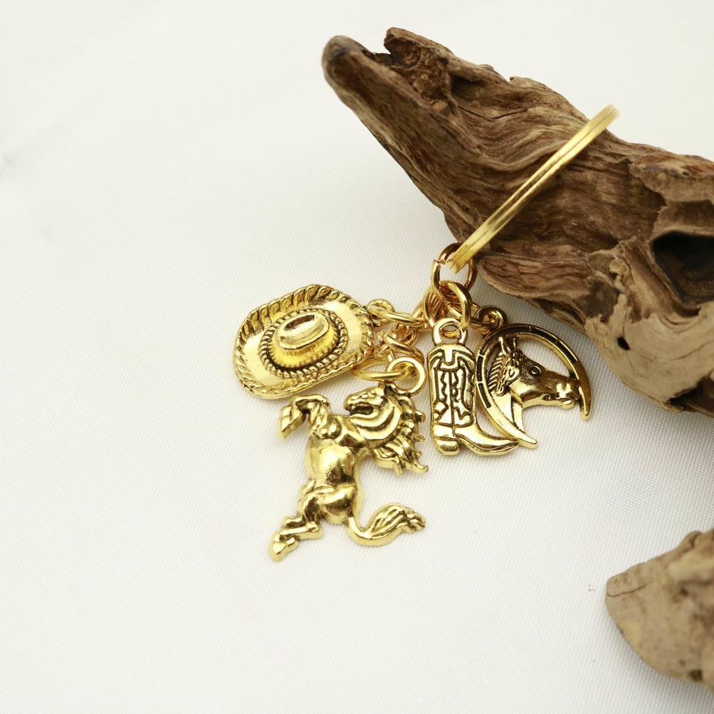 Cowboy Hat Keychain | Western Boot Charm | Classic Vintage